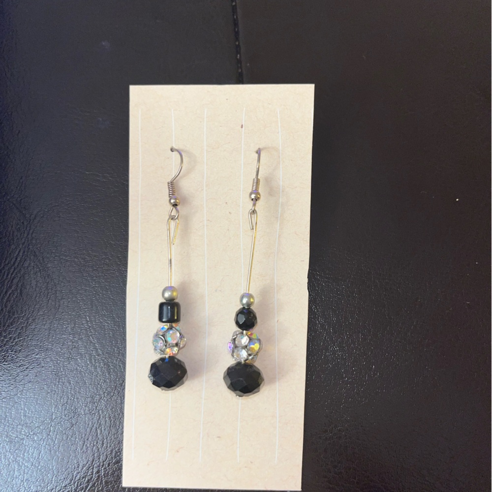 Black & Silver Drop Earrings